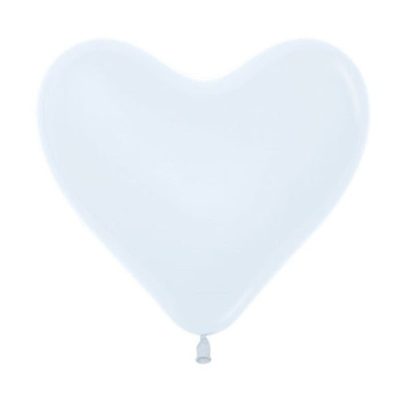 Sempertex 15cm Latex Hearts White- pack of 50