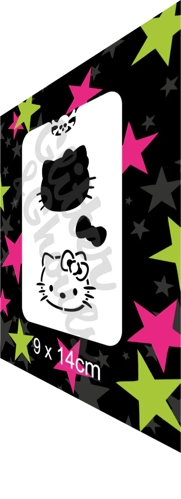 Glitter and Ghouls Face Painting Stencil- Hi Cute Kitty