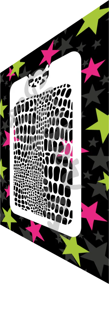 Glitter and Ghouls face painting stencil- Reptilian Print