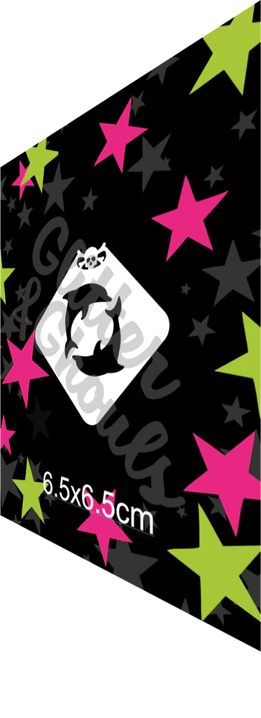 Glitter and Ghouls Face Painting Stencil- Dolphins Mini