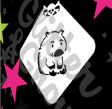 Glitter and Ghouls Face Painting Stencil- Wombat