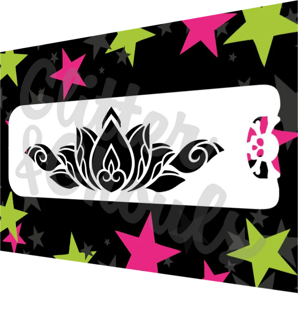Glitter and Ghouls Face Painting Stencil-  Lotus Love Flourish Crown