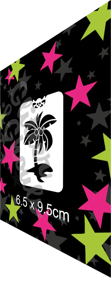 Glitter and Ghouls Face Painting Stencil-  Palm Tree