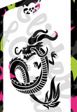 Glitter and Ghouls Face Painting Stencil- Chinese Dragon