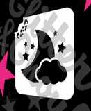 Glitter and Ghouls Face Painting Stencil-  Moon and Stars