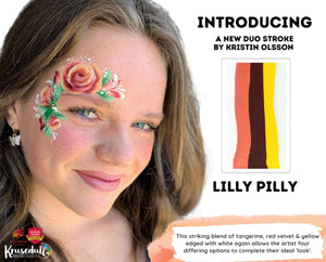 Face Paints Australia duo Cake -  Kristin Olsson -Lily pilly flower and outline cake