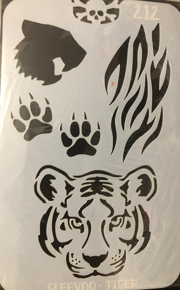 Glitter and Ghouls Face Painting Stencil- sleevoo tiger