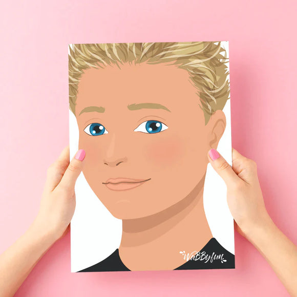 WabbyFun - Face Painting Practice Board | Vince side view