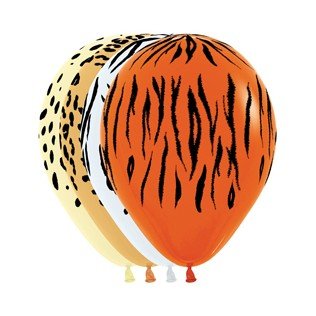 Sempertex 30cm jungle safari Round Balloons pack of 12 Biodegradable. Perfect for wands!
