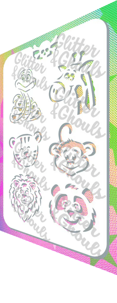 Glitter and Ghouls Face Painting Stencil- jungle juniors