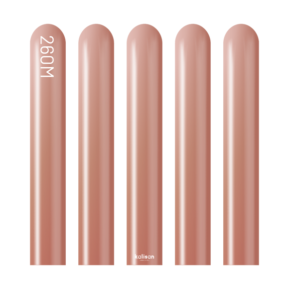 Kalisan 260 twisting balloons Mirror (Chrome) Rose Gold Pack of 50