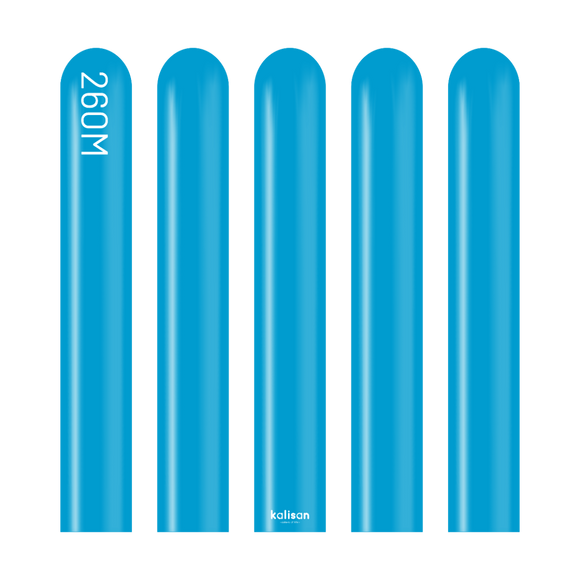Kalisan 260 twisting balloons Caribbean Blue- Pack of 100