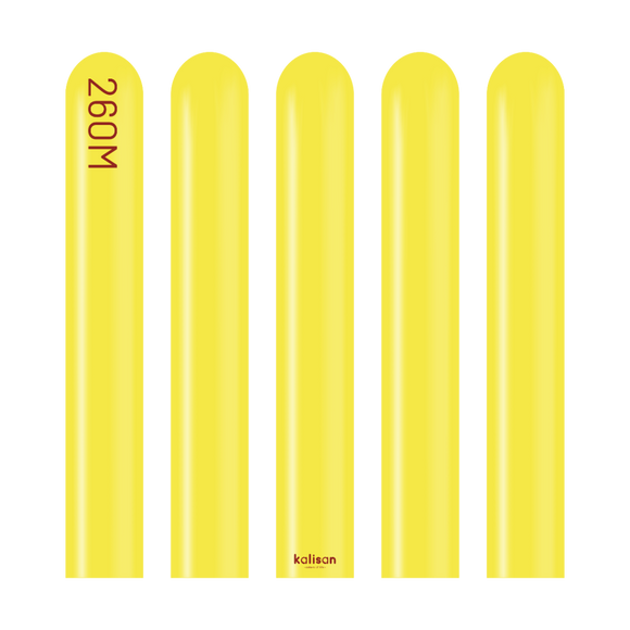 Kalisan 260 twisting balloons Yellow- Pack of 100