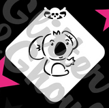 Glitter and Ghouls Face Painting Stencil- Koala