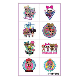 LOL Dolls temporary Tattoo Pack- Apply with water