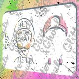 Glitter and Ghouls Face Painting Stencil- 950 Luigi