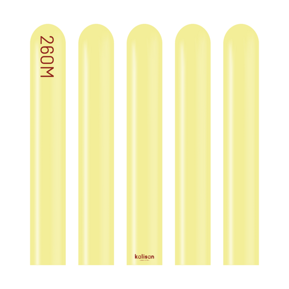 Kalisan 260 twisting balloons Macaron Yellow- Pack of 100