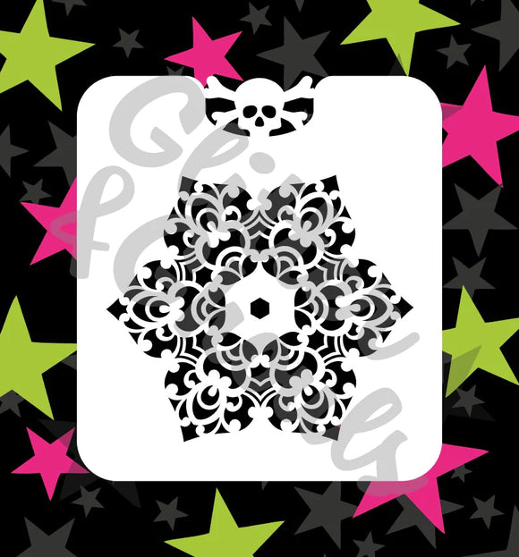 Glitter and Ghouls Face Painting Stencil- Christmas ornamental mandala
