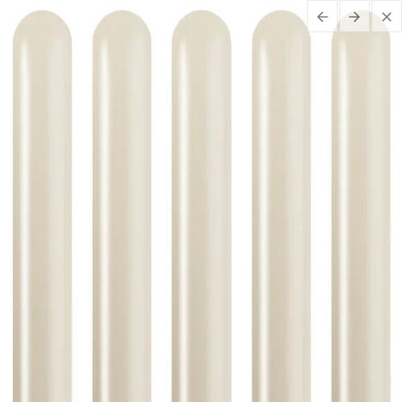 Kalisan 260 twisting balloons Mirror (Chrome) White Gold  Pack of 50