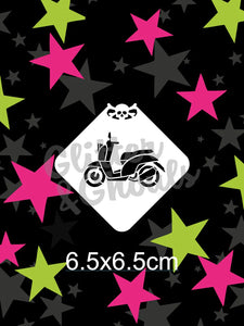 Glitter and Ghouls Face Painting Stencil- Moped