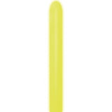 DTX (Sempertex) 260 Modelling Balloon Neon Yellow pack of 50 - Bright under normal light, glows under blacklight