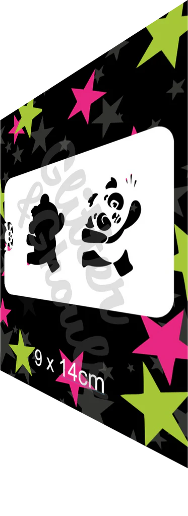 Glitter and Ghouls Face Painting Stencil-  2 part Panda
