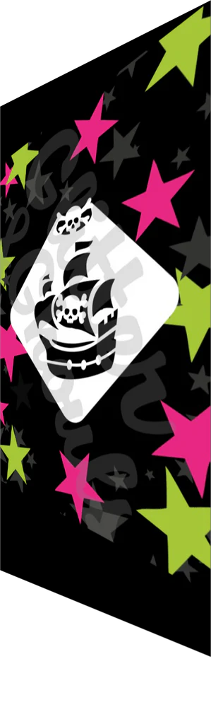 Glitter and Ghouls Face Painting Stencil- Pirate Ship
