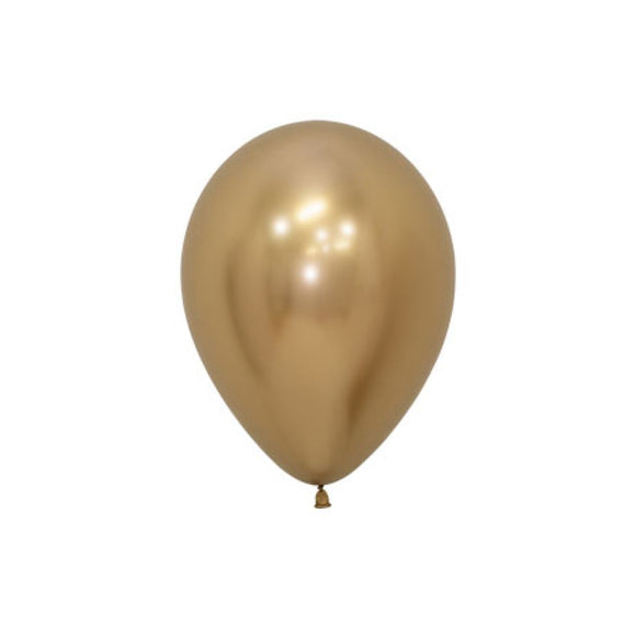 Sempertex 12cm Reflex Gold Balloons pack of 50 Biodegradable.