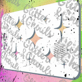 Glitter and Ghouls Face Painting Stencil- Retro Stars 975