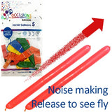 Occassions Rocket- Noise maker Latex Balloons- Assortment- pack of 5