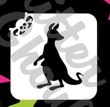 Glitter and Ghouls Face Painting Stencil- Kangaroo