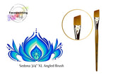 Face Painting Hub UK- Sedona Face painting Brush- Angle 3/4 (XL- long angle)- Made in Britain