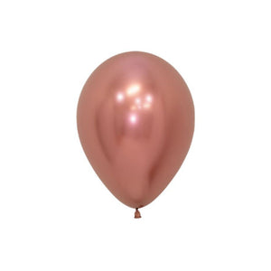 Sempertex 12cm Round Balloons Reflex (chrome) Rose Gold- pack of 50.