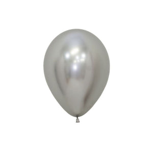 Sempertex 12cm Reflex Silver Balloons pack of 50 Biodegradable.