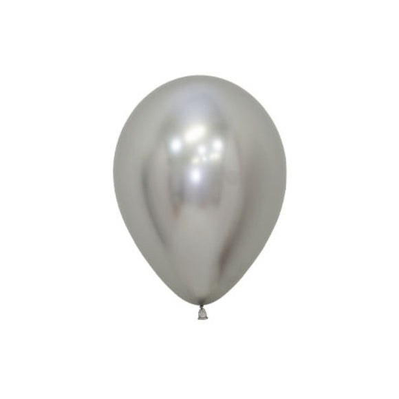 Sempertex 12cm Reflex Silver Balloons pack of 50 Biodegradable.
