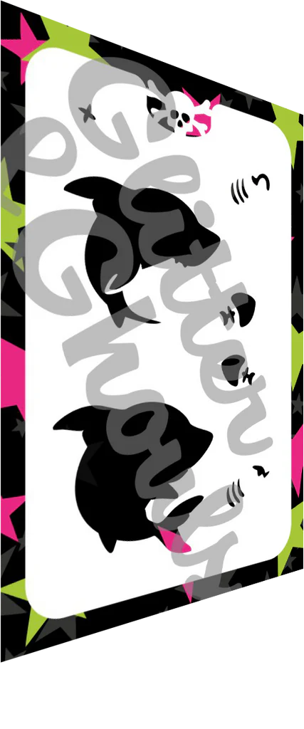 Glitter and Ghouls Face Painting Stencil- Shark Chibi