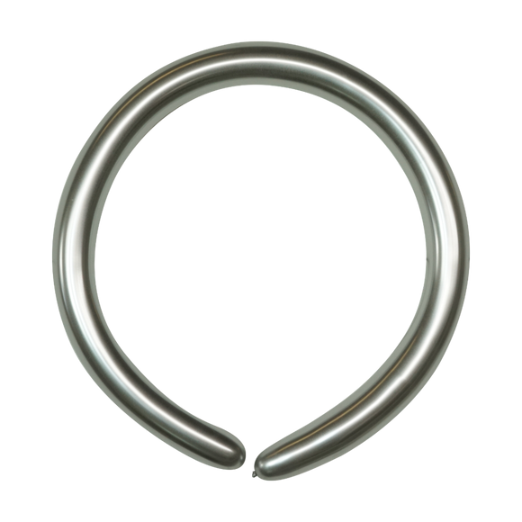 Kalisan 260 Modelling Balloons Mirror Silver (Chrome) pack of 50