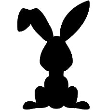 Glitter Tattoo Stencil - Sitting Bunny 2