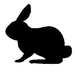 Glitter Tattoo Stencil - Sitting Bunny