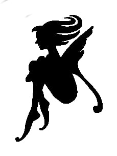 Glitter Tattoo Stencil - Sitting Fairy 2