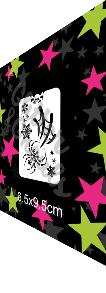 Glitter and Ghouls Face Painting Stencil- Snowflake Spider