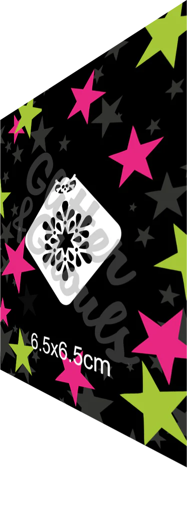 Glitter and Ghouls Face Painting Stencil- Snowflake Star mini