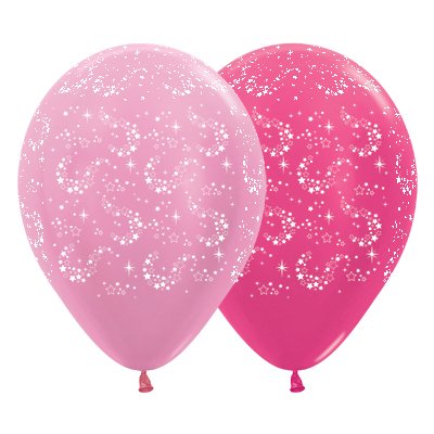 Sempertex 30cm Metallic Sparkling Stars Latex Balloons pack of 25 Biodegradable. Perfect for wands!
