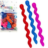 Occassions Spiral Latex Balloons- Assortment- pack of 5