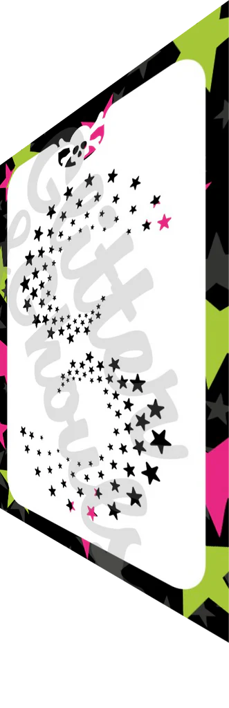 Glitter and Ghouls Face Painting Stencil-  Starry Eyes