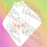 Glitter ad Ghouls Face Painting Stencil- 876- Stitch with arms mini
