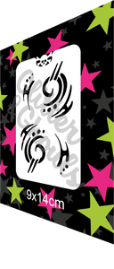 Glitter and Ghouls Face Painting Stencil 283f- Tribal