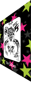 Glitter and Ghouls Face Painting Stencil- Tribal Rose
