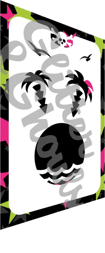 Glitter and Ghouls Face Painting Stencil-  Tropical Background