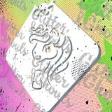 Glitter and Ghouls Face Painting Stencil- Unicorn mini 073
